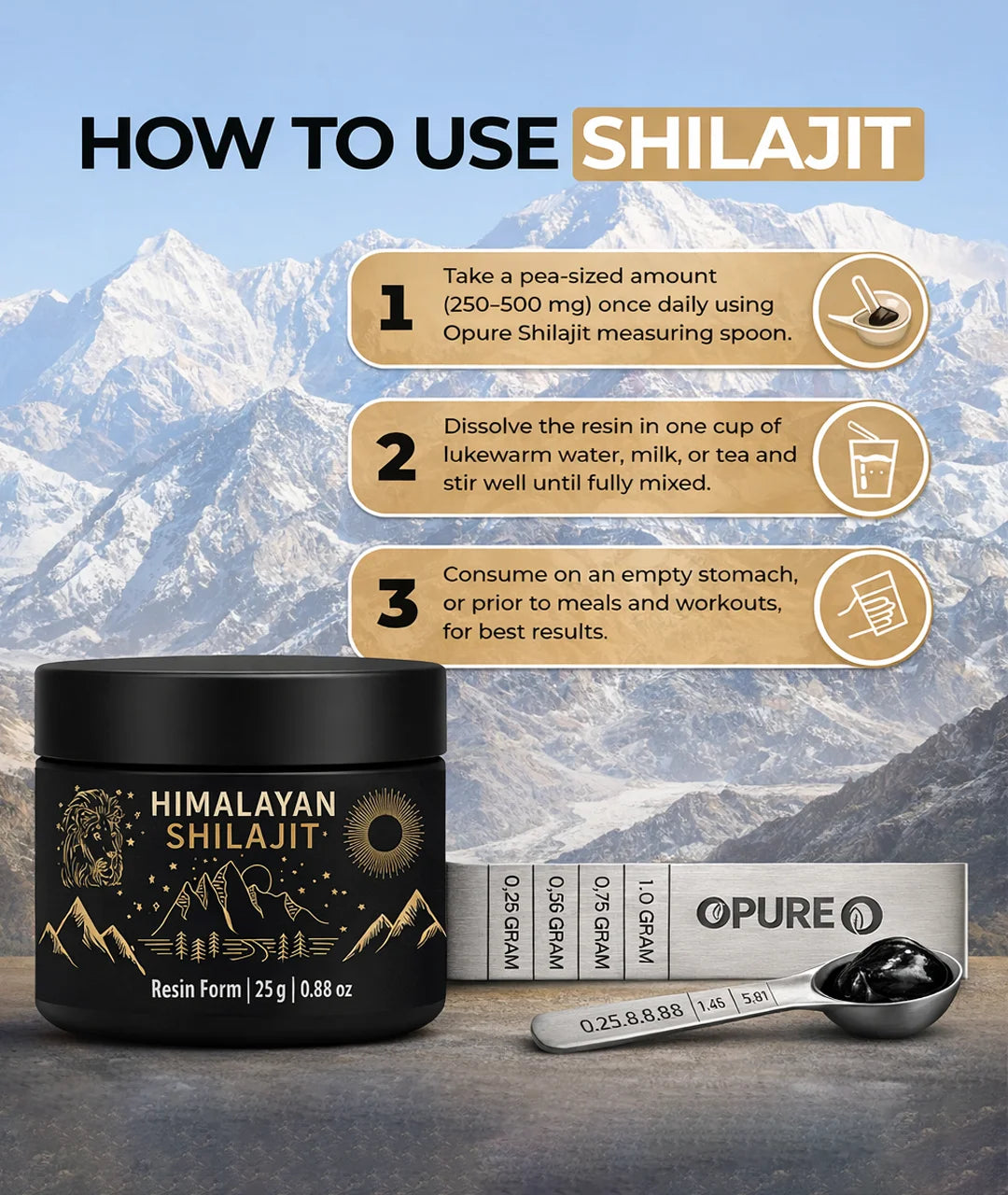 Pure Himalayan Shilajit Resin uk lab tested shilajit HOW TO USE